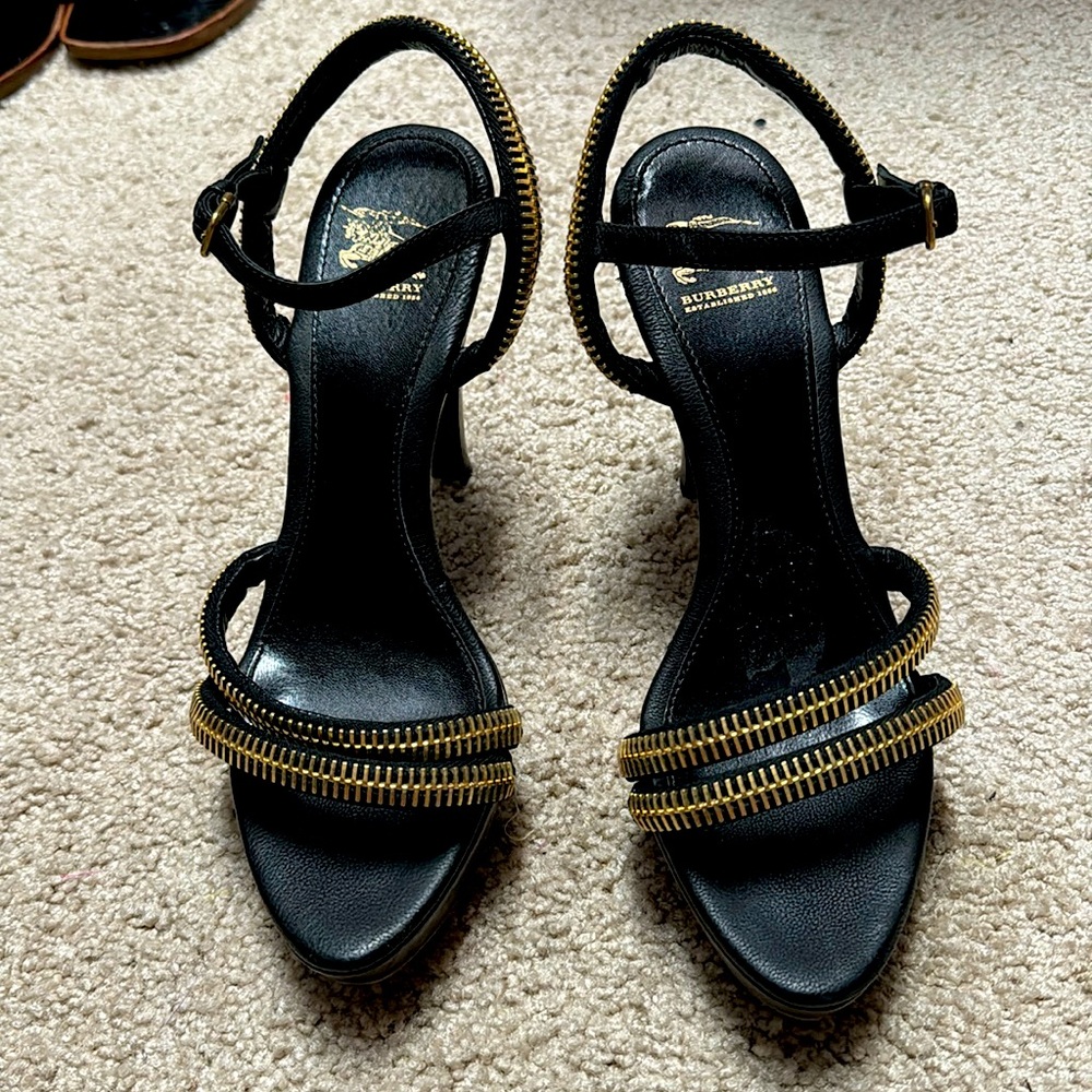 Burberry Zipper Slingback Heels